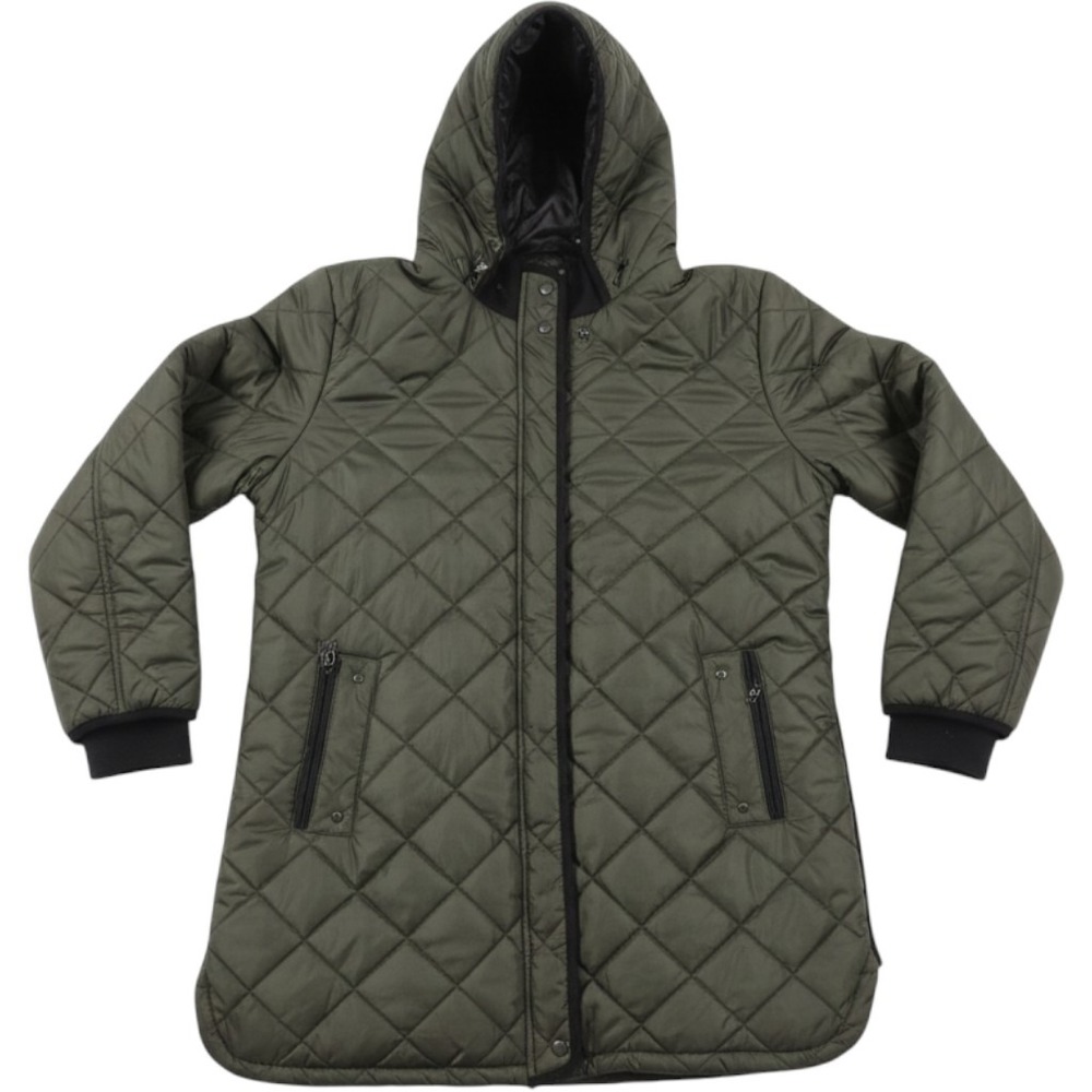 Weatherproof Quilted Parka Women 2X Olive Green Excellent Hooded Barn Jacket